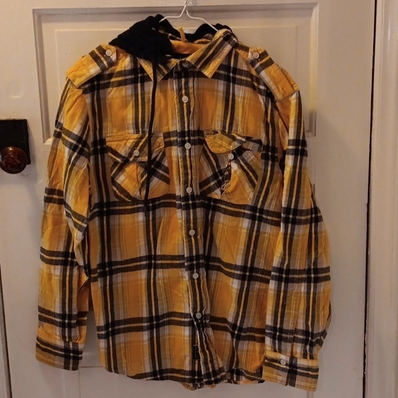 Nautica men's medium flannel shirt blue yellow - Picture 1 of 2